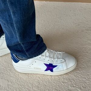 Golden Goose Purestar Mens Sneakers
White/blue Size 41/US 8